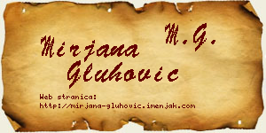 Mirjana Gluhović vizit kartica